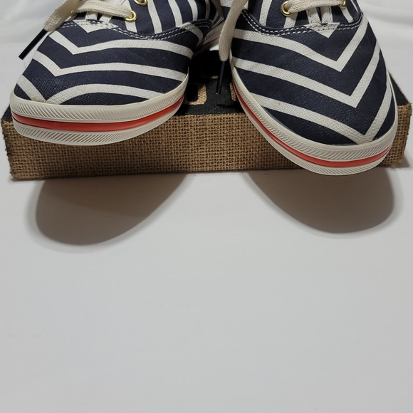KATE SPADE KEDS CANVAS SNEAKER PREPPY COASTAL STRIPES BLUE CREAM TENNIS SHOES 7 - Picture 10 of 16
